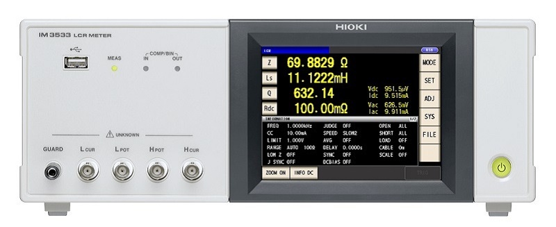 Hioki IM3533 có khả năng đo liên tục khi sử dụng các bộ điều kiện
